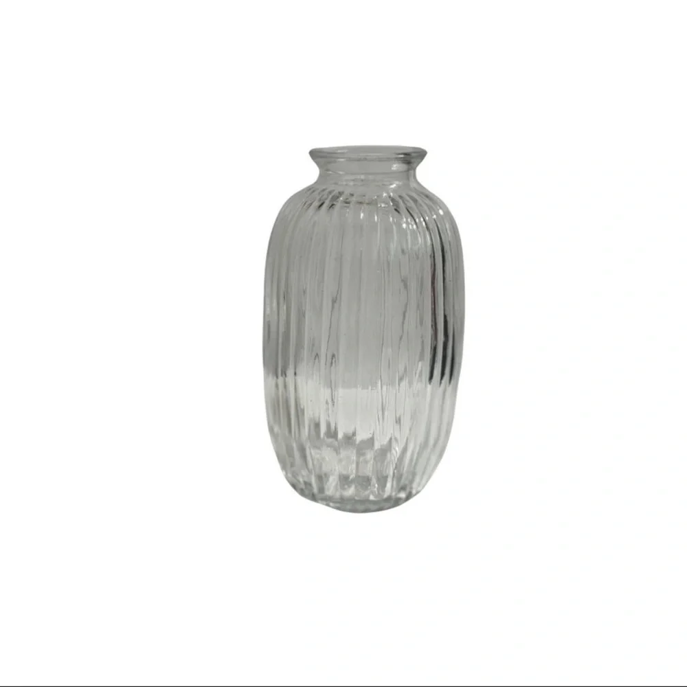New Target Bullseye Playground Set of 3 Clear Glass Ribbed Vases 2026